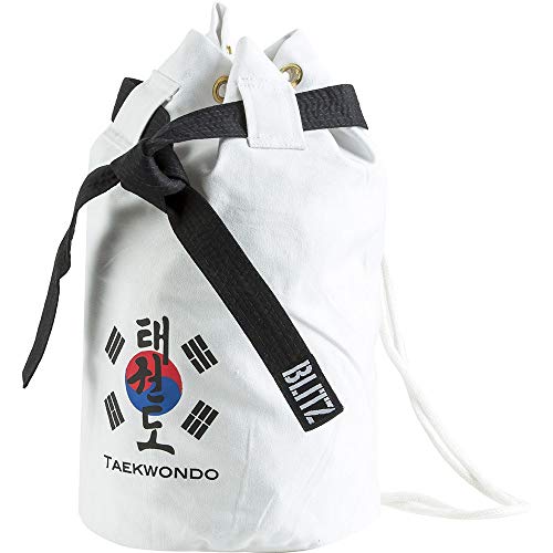 Blitz Taekwondo Discipline Bolsa de Lona, Unisex, Blanco-Blanco