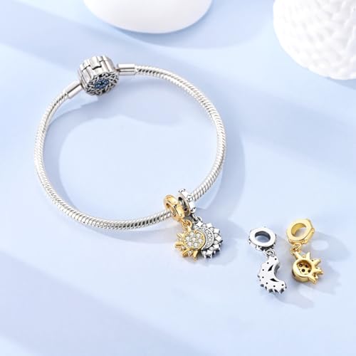 Image of 925 Sterling Silver Charms,Hypoallergenic Beads,Compatible with Pandora Bracelets and Necklaces,Women Holiday Gift Pendants
