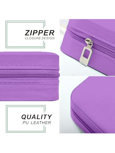 Image of Cortina Toiletry Bag | Luxury Cute Travel Make Up Hanging Wash Bag | Cosmetic Waterproof Hanging Toiletries Bags | Personalised with Pearl Zipper - Purple