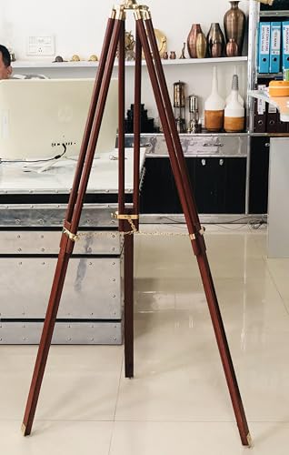 Telescope Nautical Brass 64" con trípode de madera miniatura 6