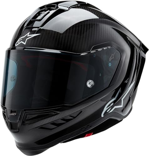 Alpinestars Supertech R10 Solid Helmet, Carbon Shell, CE-Certified, Advanced Ventilation & Fit, 2XL, Black Carbon Mattee & Glossy