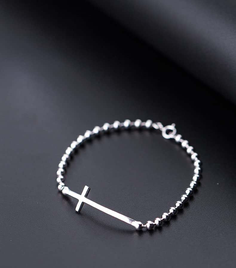 Bracciale Croce in Argento Sterling 925 e Regalo di Gioielli da Donna Bangle Fit