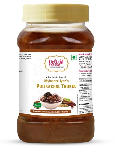 Image of Delight Foods Mylapore Iyer's Pulikachal Thokku 800g | Traditional Tamil Nadu Rice Mix | Made with Pure Gingelly /Sesame Oil | Homemade Style Pickle | No Preservatives