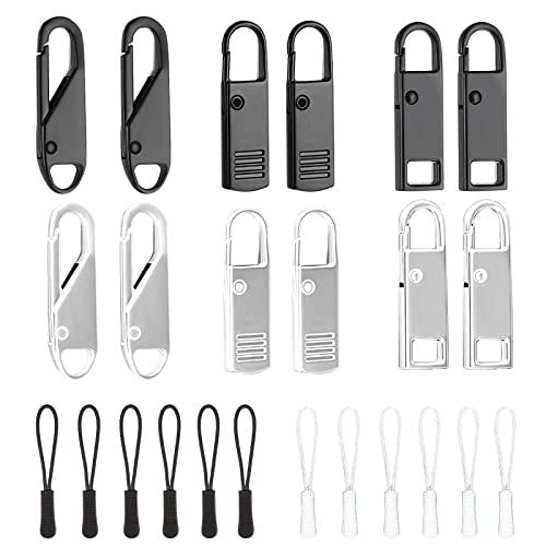 SOKLIT 12 cremalleras de repuesto con 12 tiradores de cremallera para chaquetas, maletas, bolsos, abrigos Cover