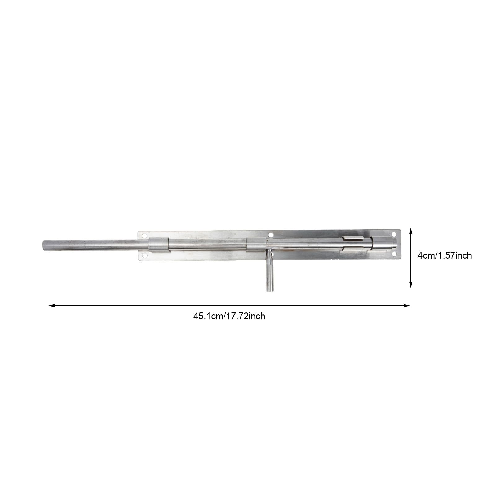 Verrou de Porte en Acier Inoxydable Long Verrouillage Coulissant Argenté et Targette Sécurisée, Conçu pour Fenêtres et Portes, Usage Domestique et Professionnel