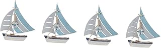 Abaodam 4 Peças Estilo Marinho Veleiro Costeiro Oceano Ornamentos Navio Da Marinha Estatueta Decoração De Casa Costeira Decoração De Mesa De Sala De Jantar Tema Veleiro Suprimentos Para