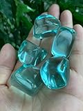 GAF TREASURES 5 Pcs Blue Aqua Obsidian Tumbled Stones, Polished Blue Aqua Obsidian Gemstone, Blue Aqua Obsidian Healing Crystals (Blue Aqua Obsidian)