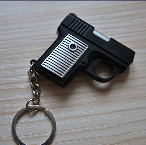 Odetojoy 1Pc Shooting Gun Keyring Led Light And Sound Keychain Pendant Key Ring Random Color #TOP3