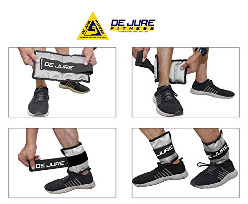 Image of De Jure Fitness Adjustable Ankle & Wrist Weights Pair (0.5KG x 2) for Men & Women | Strength Training, Walking, Running, Workout, Yoga | Comfortable, Durable | Grey - 1KG