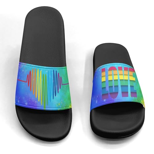 Pitovozu Camo Gay Pride Flag Slippers for Women Men Comfotable Sandals Non Slip Home Bedroom Pool Shower Outdoor Slide Slippers4