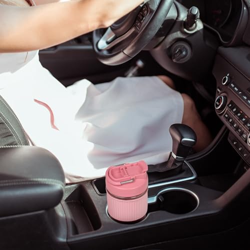 Sivaphe Reusable 16oz Glass Coffee Cup | Leakproof Travel Mug with Metal Handle in Pink | Eco-Friendly Borosilicate Glass, BPA-Free for Camping & Gifts - Image 6