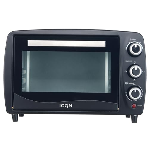 Miniatura 8 de Icqn Mini Horno Eléctrico 15l Compacto, 1200w, 3 Funciones De Cocción, Temporizador 60 Min, Termostato 90 230 C, Antracita