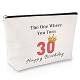 30th Birthday Gift for Women Friends Makeup Bag 30 Year Old Gift for Mom Aunt Happy 30th Birthday...