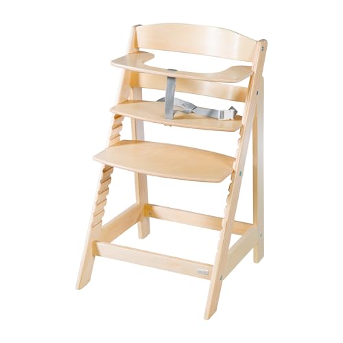 roba Chaise Haute Évolutive en Bois Naturel 2 en 1 Sit Up Flex - Hauteur Réglable - de 6 Mois...