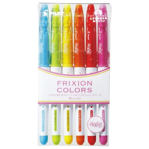 Pilot Frixion Colors Erasable Marker Pen, 6 Color Set (SFC-60M-6C) - image 1