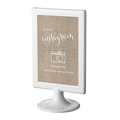 Andaz Press Personalized Framed Wedding Party Signs, Burlap Print, 4x6-inch,