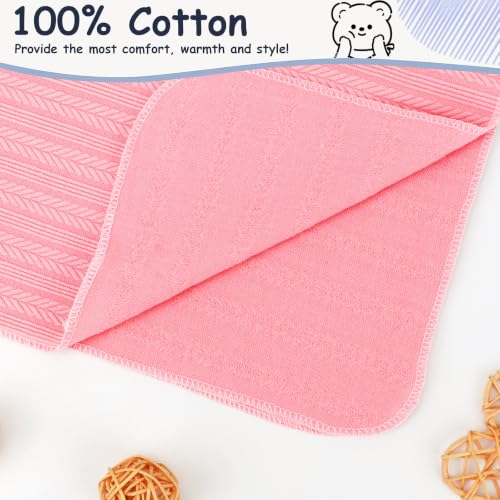 Image of DRESHOW BQUBO Newborn Receiving Blankets for Baby Girl Boy Swaddle with Bear Hat No Scratch Mittens Announcement Card Set for 0-3 Months
