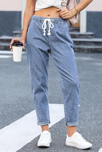 Sidefeel Women's High Waist Jeans Classic Tapered Joggers Jeans3