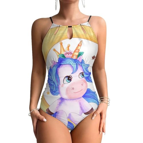 Maillot de bain une pièce licorne à motif exclusif et doublure gainante ventre plat