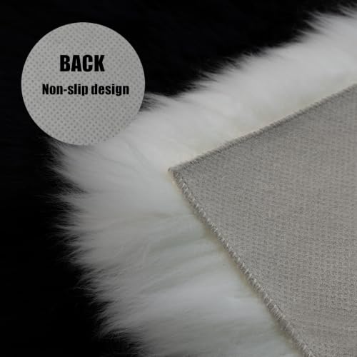RZLWOOL Luxury Beauty Square Genuine Sheepskin Chair Pad 18"*18"Cream White by RZLWOOL - Used condition - Image 4