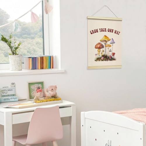 upiquiet Mushroom Wall Decor, Grow Your Own Way Poster Hanger Frames 12x16 Inches, Inspirational Hanging Canvas Wall Art for Kids Room Nursery Classroom Playroom -A01 - Image 6