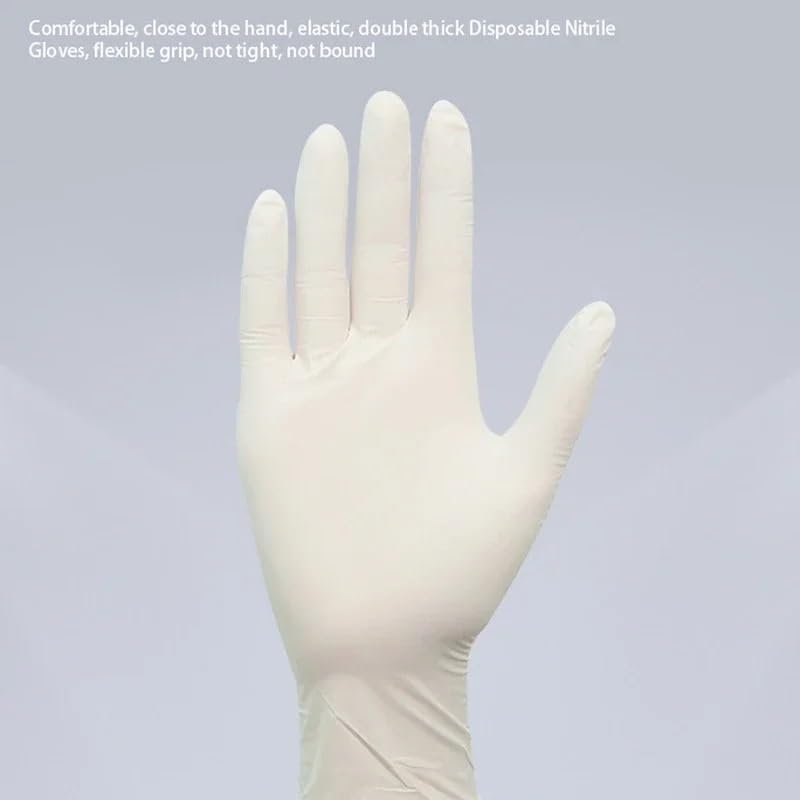 100 guantes de examen industriales desechables caucho nitrilo, azules, sin polvo, no tóxicos, for lavar, usar en jardín y la cocina(L)