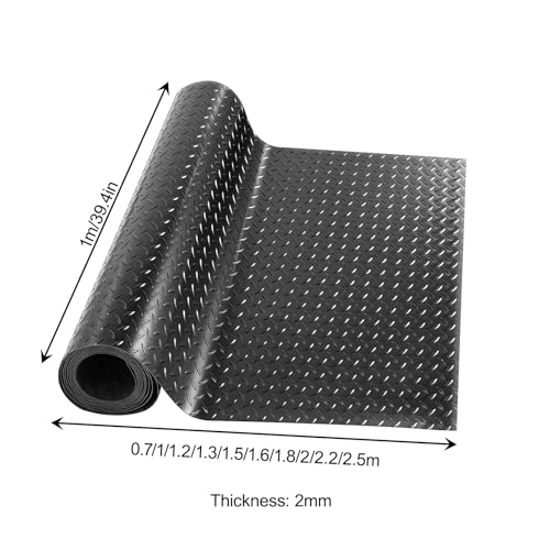 Tapis de sol de garage noir en caoutchouc isolant 1,6mx1m