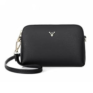 ZMDB Handtasche Damen Klein Umhängetasche Damen PU Leder Handytasche mit Handgelenkband & Verstellbar Abnehmbar Schultergurt, Schultertasche Damen Tasche Reißverschluss Crossbody Bag(Schwarz-Groß)