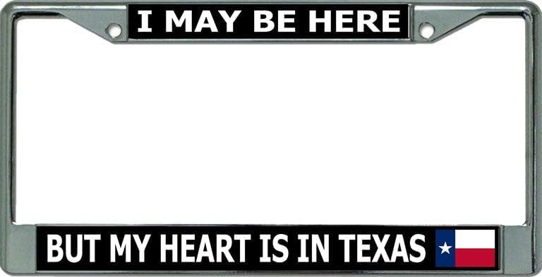 My Heart is in Texas Chrome License Plate Frame