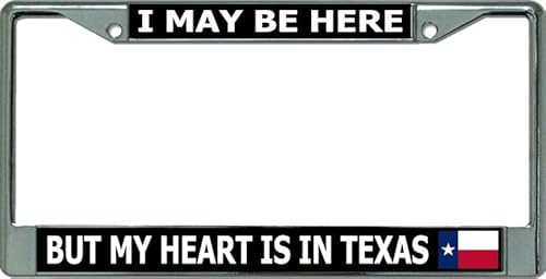 My Heart is in Texas Chrome License Plate Frame