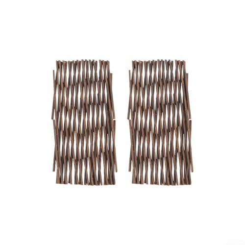 ZWEquipint Lot de 2 clôtures télescopiques en bois 40 x 20 cm, bordure de jardin extensible pour plantes, animaux domestiques, terrasse, décoration...