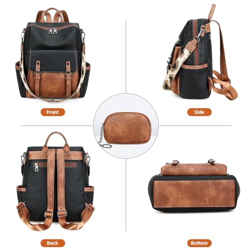 Image of AGLOD Backpack Purse for Women PU Leather Back Packs Designer Ladies Shoulder Bag Fashion Faux Work Travel Handbags