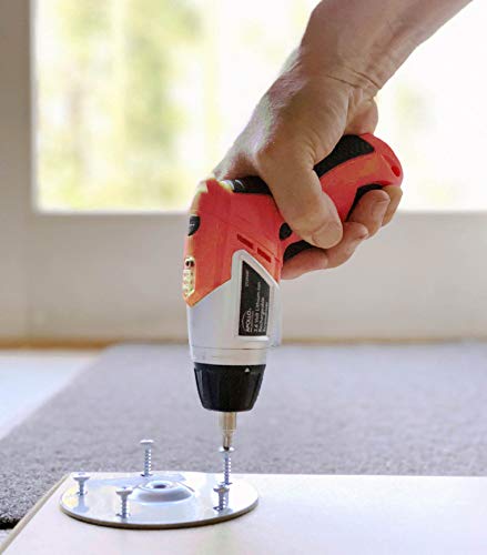 Apollo Tools DT4944 3.6 volt Lithium-Ion Rechargeable Screwdriver with 45 pc Accessory Set, Red