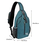 WATERFLY Crossbody Sling Backpack Sling Bag Travel Hiking Chest Bags Daypack (Teal blue) - Image 3