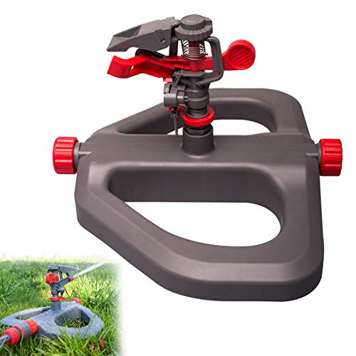 Preisvergleich Produktbild Garten Spinkleranlage Impulsregner Rasensprenger,360° Drehbarer Einstellbarer Rasensprenger Zur Bewässerung Großer Flächen Von Bis Zu 70 M²,Sprühdurchmesser: 8-10 M