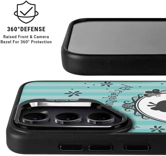 Skinit Kickstand Phone Case Compatible with Galaxy S24 Plus - Officially Licensed Disney Alice in Wonderland (Animated) Silhouette in The Mirror Design