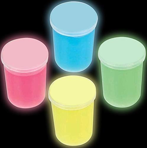 Luckyunicorn Glow in The Dark Glossy Slime - 4 Pack Gooey Slime- Party Favors Supplies - Birthday Gifts for KDS