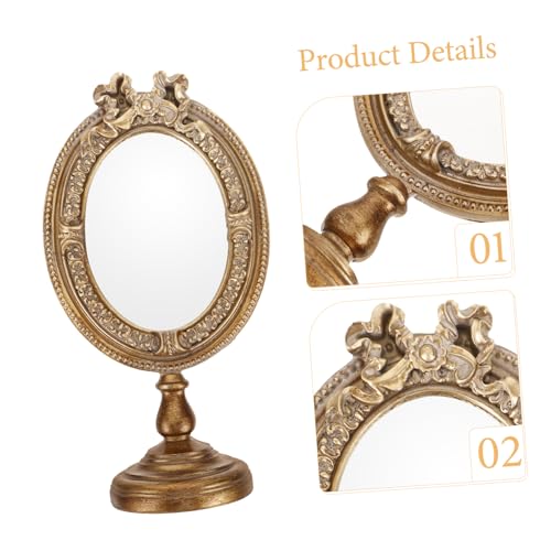 Espejo de Maquillaje Vintage para Escritorio Estilo Europeo miniatura 2