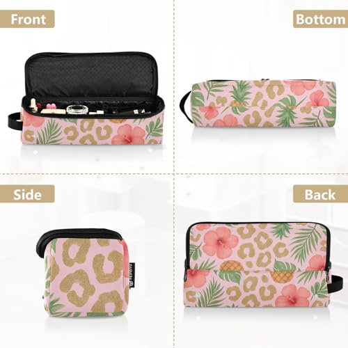 Bolsa organizadora para herramientas de cabello con almohadilla resistente al calor, desmontable, estampado Safari Seasons Leopardo - Verano miniatura 5