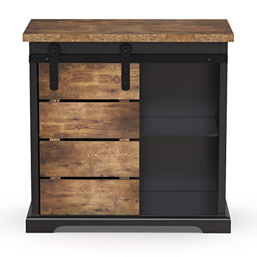 NSdirect-Sideboard-Coffee-Bar-CabinetModern-Farmhouse-Buffet-Station-Sliding-Barn-Door-Storage-Credenza-Console-with-Slat-and-Shelf-Entryway-Storage-Cabinet-Kitchen-Dining-Living-Room-Black NSdirect Sideboard Coffee Bar CabinetModern Farmhouse Buffet Station Sliding Barn Door Storage Credenza Console with Slat and Shelf Entryway Storage Cabinet Kitchen Dining Living Room Black