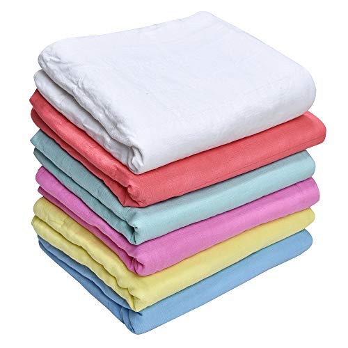 Image of MK Handicraft(PurpleCrown),Pack of 6pieces Multicolor Pure Breathable Cotton and high Absorbent Cribsheet for Newborn Babies, Swaddler Cum Comforter for Infants.(Children: XL, 120cmx100cm, Yellow)