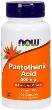 Now Foods - Ácido pantoténico, 500 mg, 100 cápsulas (paquete de 6)
