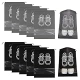 10 Pièce Sac à Chaussures de Voyage, 32 X 44cm Housses Chaussures avec Fenêtre Transparent...