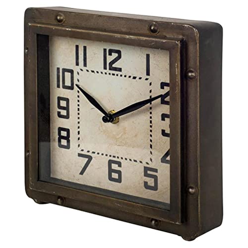 Mercana Redding Table Clock, Bronze, 8 . 25 w x 2 . 5 l x 8 . 5 h