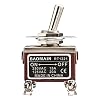 Baomain 1-Pack Toggle Switch RT1221, ON-Off DPST 4-Pin 15A/250V AC 20A/125V AC,12mm mounting Hole,Screw Terminal,for Household Appliances,Electronic Industrial Equipment