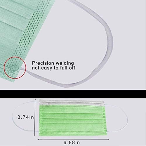 Image of 3-Ply Disposable Face Masks - Non-Woven, Breathable, Soft Ear Loops, Adjustable Nose Clip - Protective Mask for Daily Use, Travel, School, Office