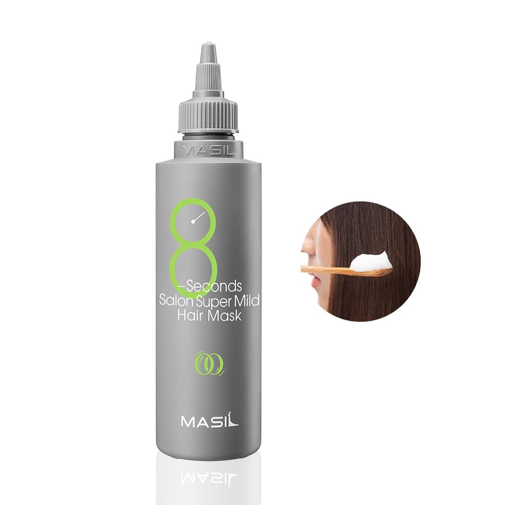 Masil 8 Seconds Super Mild Hair Mask - All in One Haircare for Hair and Scalp, Neautral pH 6.4, Protein Restore Treatment, 3.38 fl oz