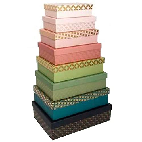 Boîtes en carton doublé de qualité supérieure ornées d'or lot de 10 coffrets précieux