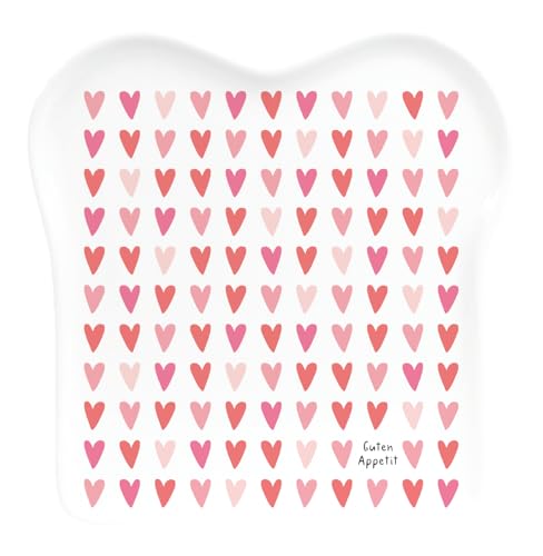 Grafik-Werkstatt Assiette à toast, avec inscription, porcelaine, cœurs, blanc