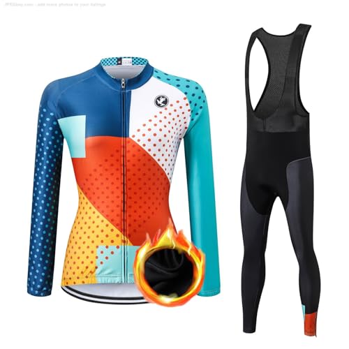 UGLY FROG Maillot Ciclismo Mujer Invierno Manga Larga Conjunto + Pantalones Bicicleta Ropa Set Térmico Transpiración Deportes al Aire Libre